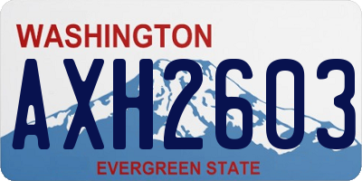 WA license plate AXH2603