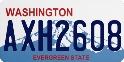WA license plate AXH2608