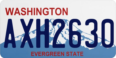 WA license plate AXH2630