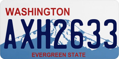 WA license plate AXH2633