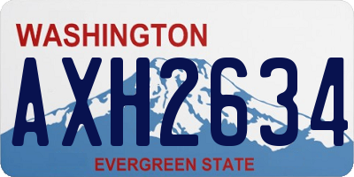 WA license plate AXH2634