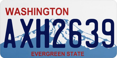 WA license plate AXH2639