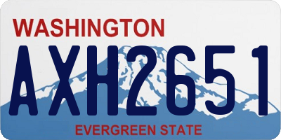 WA license plate AXH2651