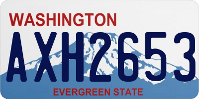 WA license plate AXH2653