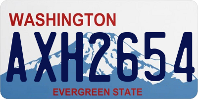 WA license plate AXH2654