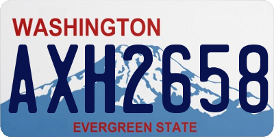 WA license plate AXH2658
