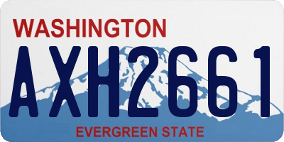 WA license plate AXH2661