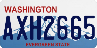 WA license plate AXH2665