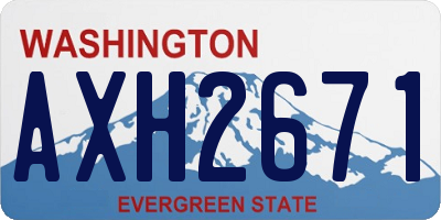 WA license plate AXH2671