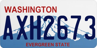 WA license plate AXH2673