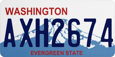 WA license plate AXH2674