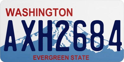 WA license plate AXH2684