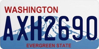 WA license plate AXH2690