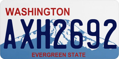 WA license plate AXH2692