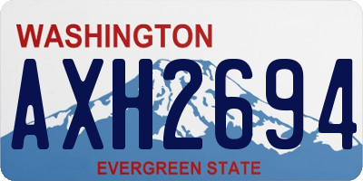 WA license plate AXH2694