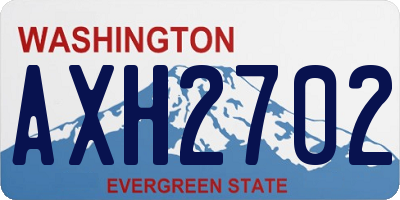 WA license plate AXH2702