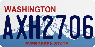 WA license plate AXH2706