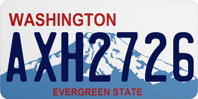 WA license plate AXH2726