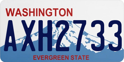 WA license plate AXH2733