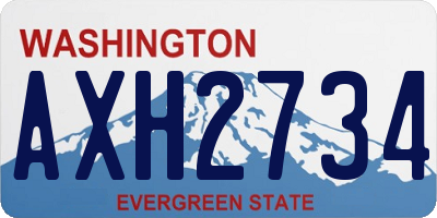 WA license plate AXH2734
