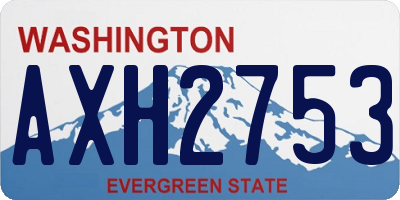WA license plate AXH2753