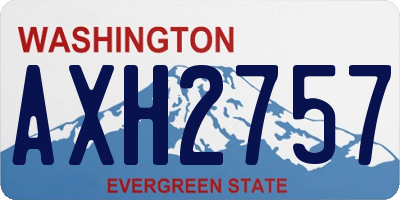 WA license plate AXH2757