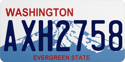 WA license plate AXH2758