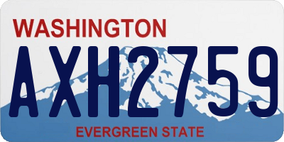 WA license plate AXH2759