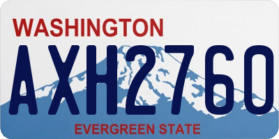 WA license plate AXH2760