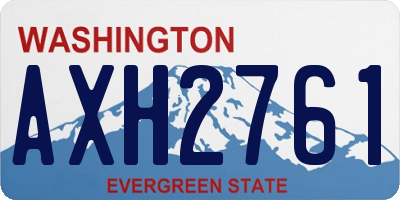 WA license plate AXH2761