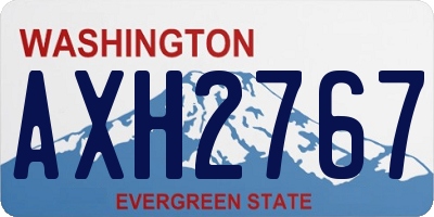 WA license plate AXH2767