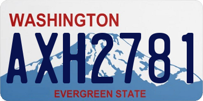 WA license plate AXH2781