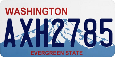 WA license plate AXH2785