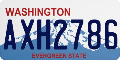 WA license plate AXH2786