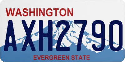 WA license plate AXH2790