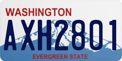 WA license plate AXH2801