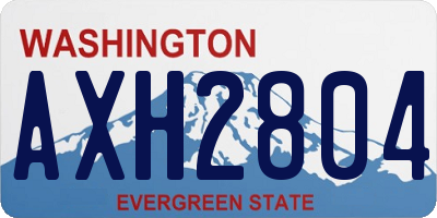 WA license plate AXH2804