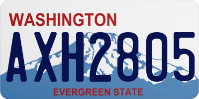 WA license plate AXH2805