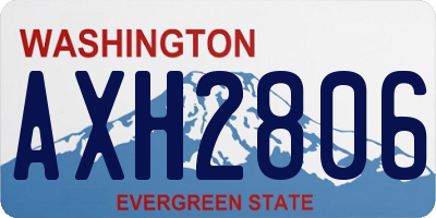 WA license plate AXH2806