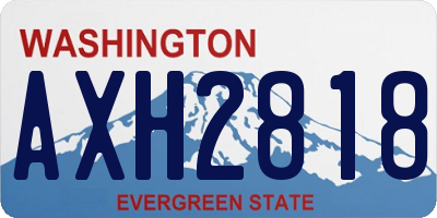 WA license plate AXH2818