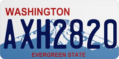 WA license plate AXH2820
