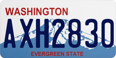 WA license plate AXH2830