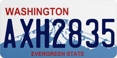 WA license plate AXH2835
