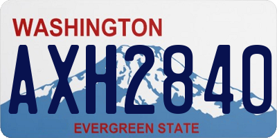 WA license plate AXH2840