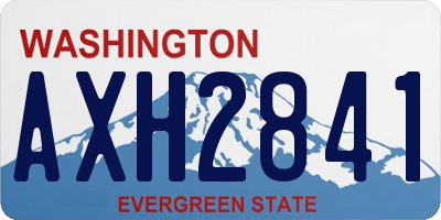 WA license plate AXH2841