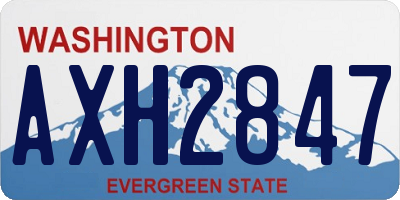 WA license plate AXH2847