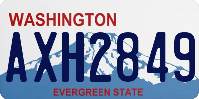 WA license plate AXH2849