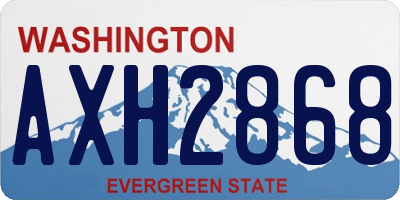 WA license plate AXH2868