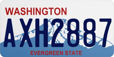 WA license plate AXH2887