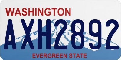 WA license plate AXH2892